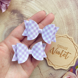 Mini Gingham Leatherette 'Darcy' Bow