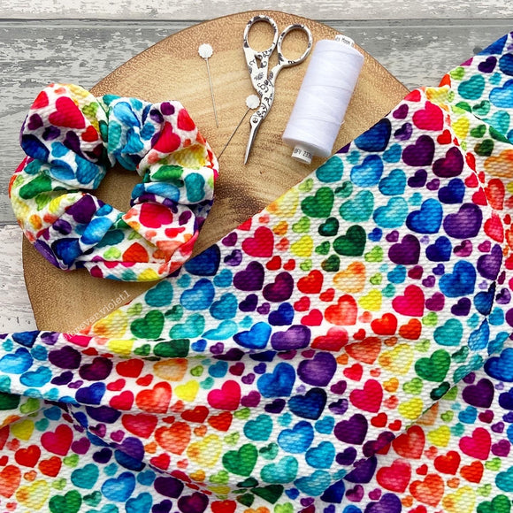 Watercolour Hearts Scrunchie