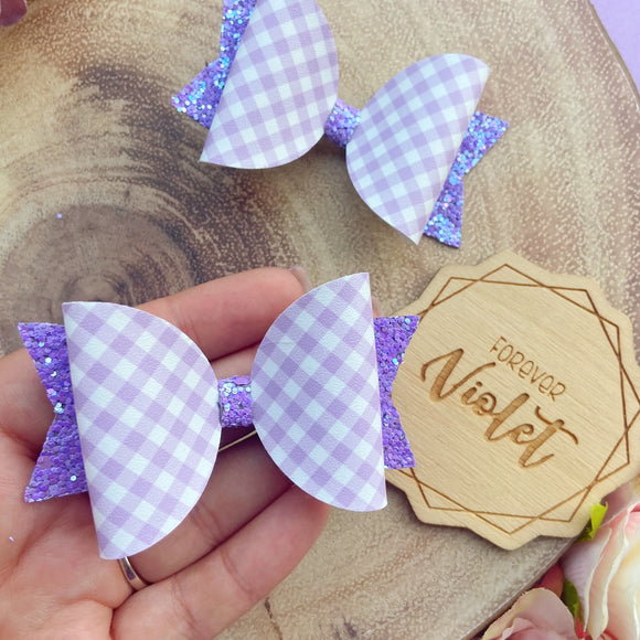 Gingham Leatherette 'Darcy' Bow