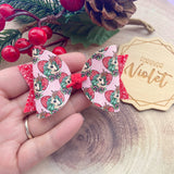 Candy Cane Deer Charm Bow